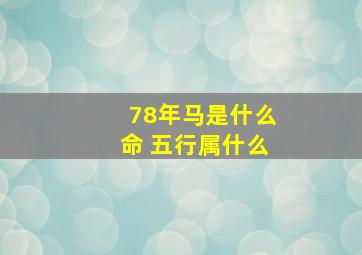 78年马是什么命 五行属什么